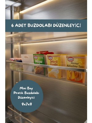 6'lı Çok Amaçlı Buzdolabı Kapak Raf Düzenleyici - Buzdolabı Yan Kapak Içi Saklama Kutusu