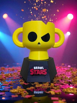 Multiogz Brawl Stars Temalı Kupa Figürü - Oyuncu Odası ve Masaüstü Dekorasyon Objesi