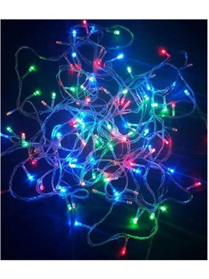 10M Rgb 100 LED Fişli Renkli Ağaç Dekoratif Aydınlatma, Animasyonlu, Yılbaşı ve Parti Süsleme