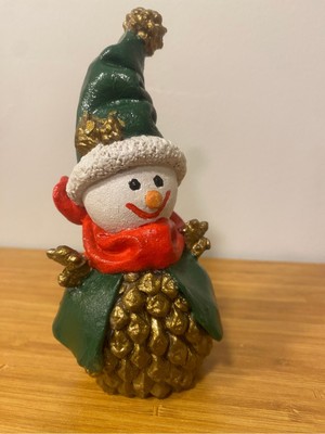 Kırmızı Kardan Adam Mini Boy 16 Cm, Sevimli ve Renkli Yılbaşı Dekoru