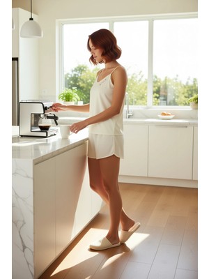 FRM Kadın Viskon Ip Askılı Pijama ve Şort Takımı Fonksiyonel Dayanıklı Kaliteli Konforlu Rahat