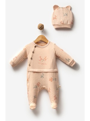 By Bubbles %100 Organik Pamuk Bırth Party Kız Bebek Düğmeli Tulum