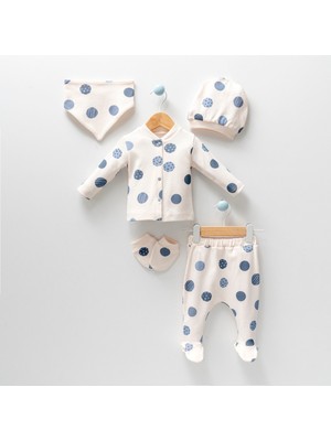 By Bubbles Unisex Bebek Gezegenli Natural 5li Hastane Çıkışı Zıbın Set