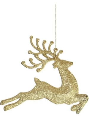 Parıltılı Geyik Yılbaşı Ağacı Süsü, 25CM, Şık ve Renkli Dekorasyon Parçası