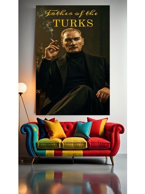 Özkacar Group Türklerin Babası Atatürk Kanvas Tablo Ev Duvar Salon Ofis Dükkan Hediyelik Dekarasyon Süsü