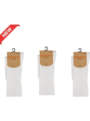 Ozzy Socks 3’lü Kışlık Kadın Yünlü Uyku Çorabı Soft Touch Siyah Renk Isı Tutucu Çorap