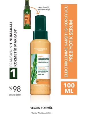 Yves Rocher Elektriklenme Karşıtı Isı Koruyucu Prebiyotik Serum - Asi ve Kabarık Saçlar/lissage - Vegan
