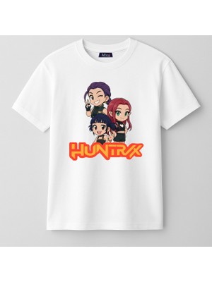 Mixxi Fashion Kpop Demon Hunters Huntrix Kısa Kollu Baskılı Kız Çocuk Tişört (4-13 Yaş)