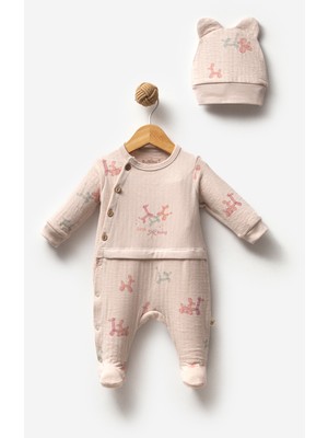 By Bubbles %100 Organik Pamuk Bırth Party Kız Bebek Düğmeli Tulum