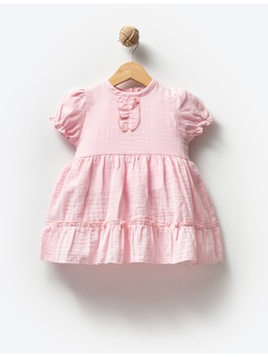 By Bubbles %100 Organik Pamuk Müslin Kumaş Kız Bebek Elbise