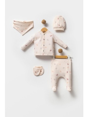 By Bubbles %100 Pamuk Kelebek Kız Bebek 5 Parça Hastane Çıkış Seti