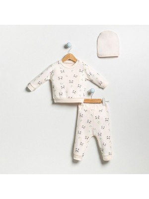 By Bubbles Panda Baskılı Omuzdan Patlı 2li Takım