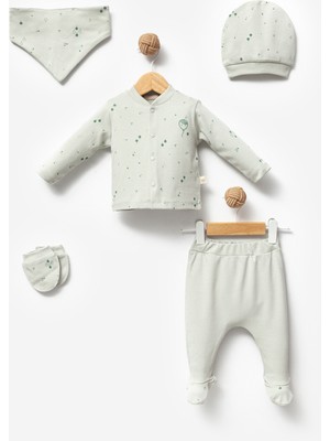 By Bubbles %100 Organik Pamuk Balloon Baskı 5 Parça Hastane Çıkış Seti