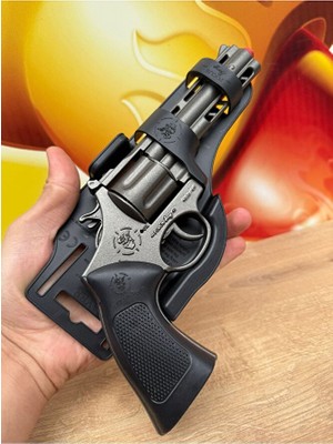 Scntoys Kapsül Patlatan Metal Tabanca Füme Revolver Silah 25 cm Kapsüllütabancası