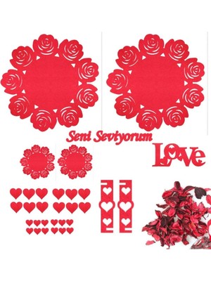 Kırmızı Keçe Yılbaşı Süsleri, 1 Adet, Renkli ve Şık Dekorasyon Malzemesi