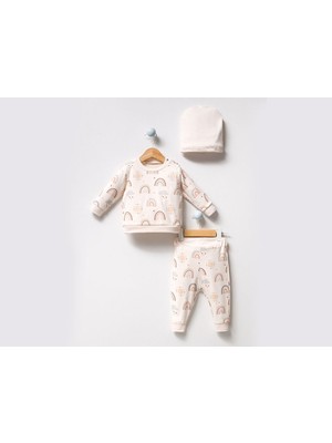 By Bubbles Gökkuşağı Baskılı Omuzdan Patlı 2li Takım