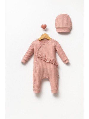 By Bubbles %100 Pamuk Kendinden Desen Belden Dantel Kız Tulum