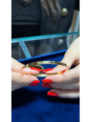 Kuyumcu Nurettin 9 gr (Gram) Dikdörtgen Desenli Çöp Bilezik Yatırımlık Işçiliksiz 22 Ayar Altın