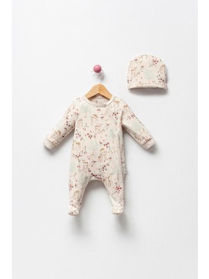 By Bubbles %100 Organik Pamuk Sevimli Ceylan Kız Bebek Tulum