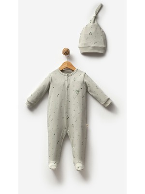 By Bubbles %100 Organik Pamuk Balloon Baskı Unisex Patikli Bebek Tulumu
