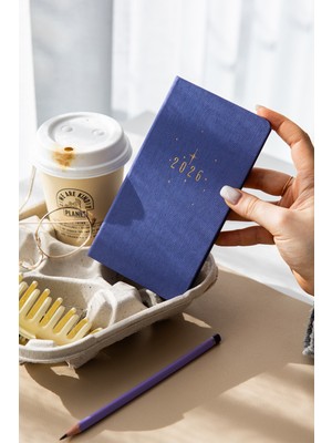 Paperora 2026 Haftalık Keten Cep Ajandası 12 Aylık - Lila