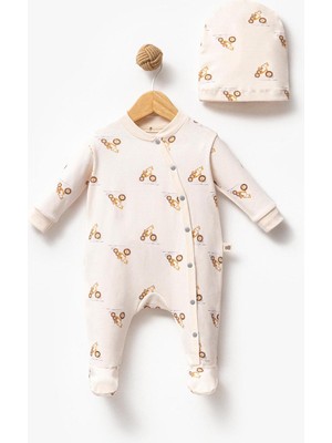 By Bubbles %100 Pamuk Motor Baskı Bebek Tulum