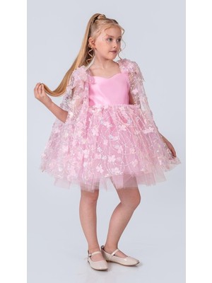 Mnk Baby & Kids Çiçek Brode Desen Imeros Kız Abiye M00736