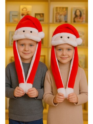 Yılbaşı Süsü Noel Baba Şapkası Işıklı Oynar Bıyık, Renkli ve Eğlenceli Dekorasyon