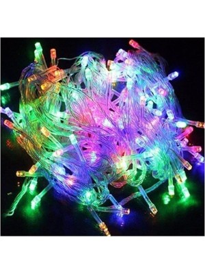 10MT Rgb 100 LED Fişli Çok Renkli Ağaç Dekoratif Yılbaşı Aydınlatma