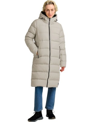 Jack Wolfskin Ather Down Hoody Rds Kadın Bej Outdoor Ceketi