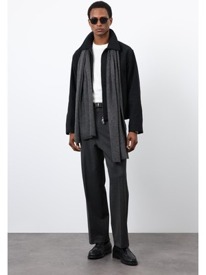 Antioch Siyah Regular Fit Dokulu Erkek Mont