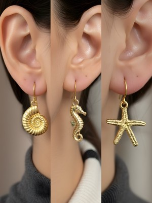 NKT Collection Trend Sembol Figürlü 3’lü Kadın Küpe Set