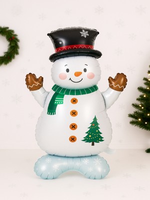 Beyaz Ayaklı Karadam Folyo Balon 120X65 Cm, Yılbaşı ve Parti Dekoru Için Ideal