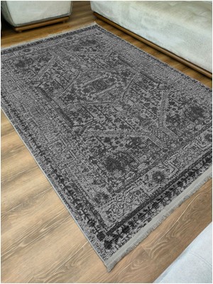 Kilim Home Mars Serisi Gri Tonlarında Eskitme Antika Desen Kaymaz Taban Şönil Halı