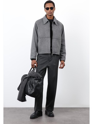 Antioch Antrasit Regular Fit Dokulu Erkek Mont