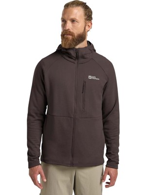 Jack Wolfskin Kolbenberg Hooded Fz Erkek Kahverengi Polar Ceket