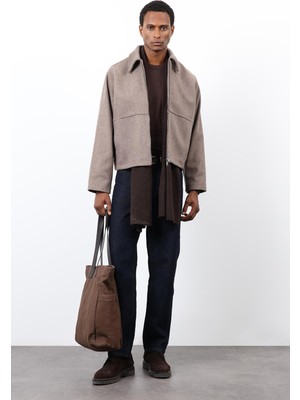 Antioch Koyu Vizon Regular Fit Dokulu Erkek Mont