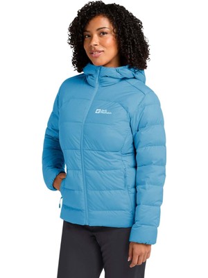 Jack Wolfskin Ather Down Hoody Rds Kadın Mavi Outdoor Ceketi