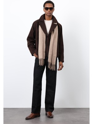 Antioch Kahve Renkli Erkek Kaban Relax Fit Uzun Kol %40 Acrylıc - %40 Cotton - %20 Polyester