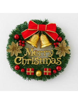 Yılbaşı Kapı Süsü 30 Cm, Yeşil, Şık ve Neşeli Dekorasyon Parçası