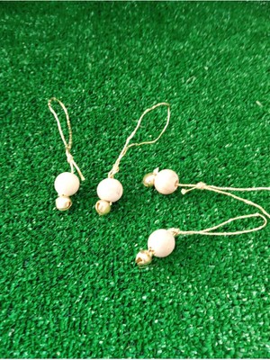 Yılbaşı Süsleri, 4'lü Zilli Ahşap Boncuk, Renkli Yılbaşı Dekorasyonu, Ev Dekoru