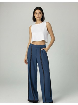 Bu Senin Kadın Şerit Detaylı Kumaş Pantolon