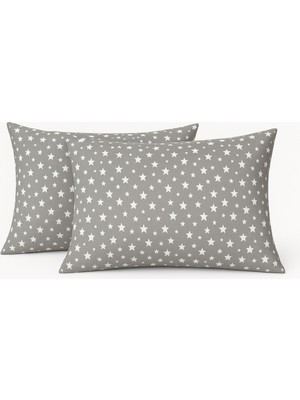 Stella Flavo Desenli Pamuklu Yıldız Desen Yastık Kılıfı 2 Adet 50 x 70CM