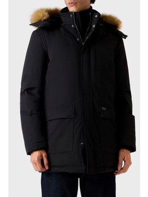 Guess Real Regular Fit Çıkarılabilir Kapüşonlu Su Itici Parka M5BL2GW2712 Erkek Parka M5BL2G W2712 Jblk