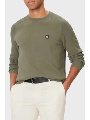 Boss Logolu % 100 Pamuk Regular Fit Bisiklet Yaka Kazak Erkek Kazak 50543136 245