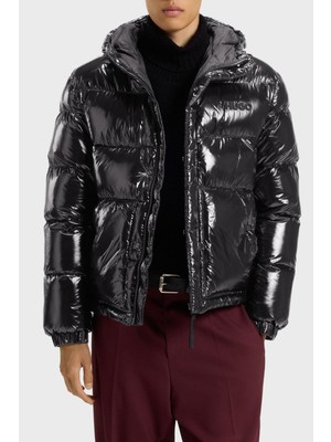 Hugo Kapitoneli Regular Fit Kapüşonlu Yaka Şişme Parlak Mont Erkek Mont 50549355 001
