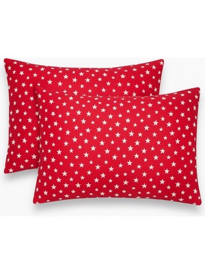 Stella Flavo Desenli Pamuklu Yıldız Desen Yastık Kılıfı 2 Adet 50 x 70CM