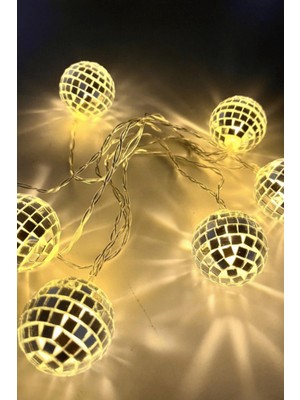 Yılbaşı Işık LED Disko Topu Model 6 Renkli 1.6 Metre Pilli