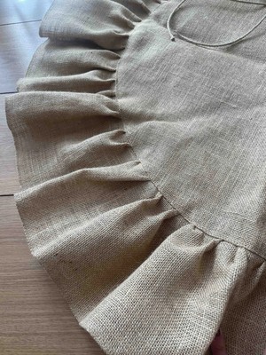 Bej Jüt Yılbaşı Çam Ağacı Örtüsü, 110CM, Şık ve Doğal Dekorasyon Seçeneği