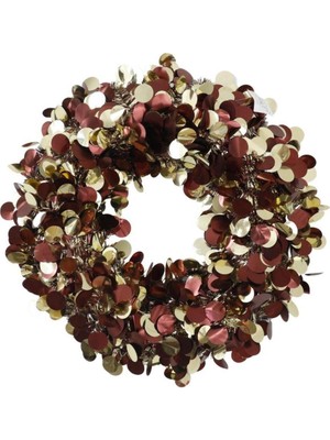 Yılbaşı Kapı Süsü Kırmızı ve Gold Dekoratif Çelenk